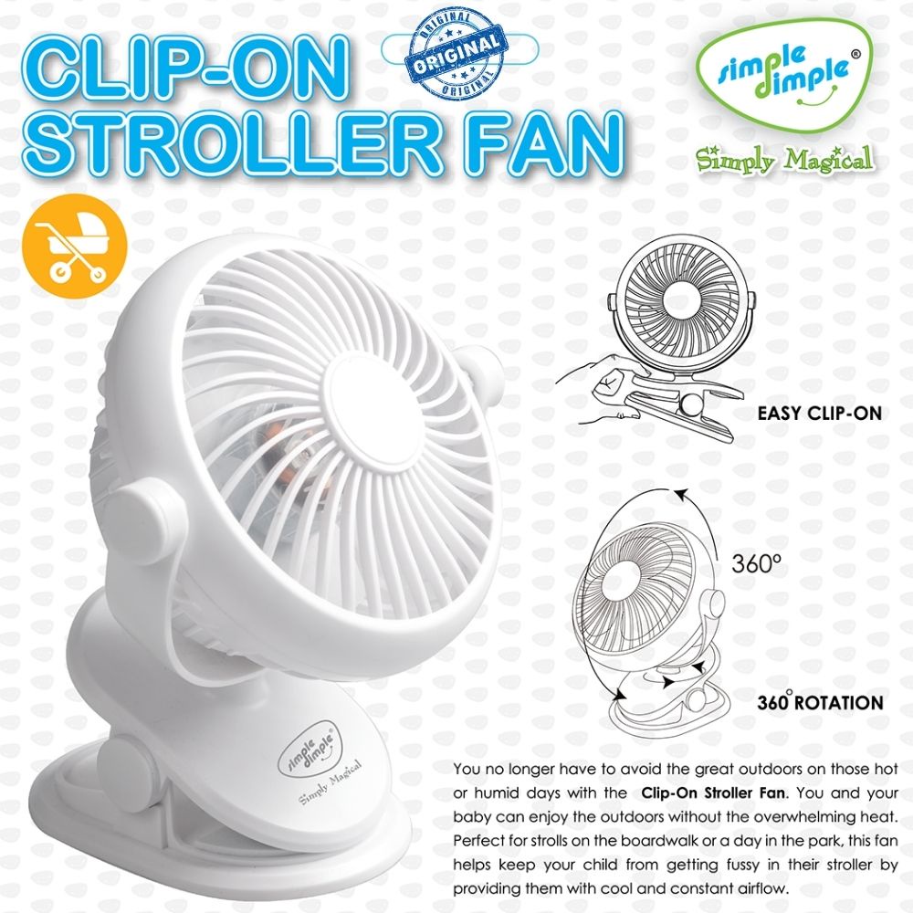 Nuby Cool Baby Stroller Clip-On Fan In Grey - My Little Charmer