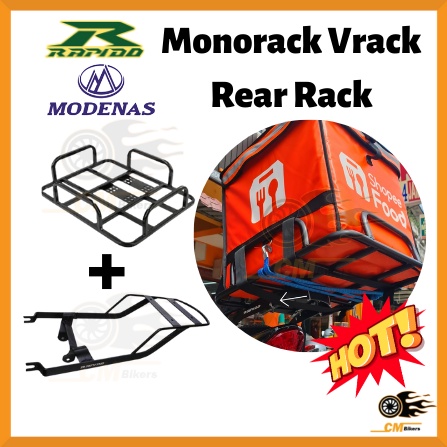 RAPIDO Monorack + Food Bag Rack Besi For Delivery Bag Motor MODENAS ...