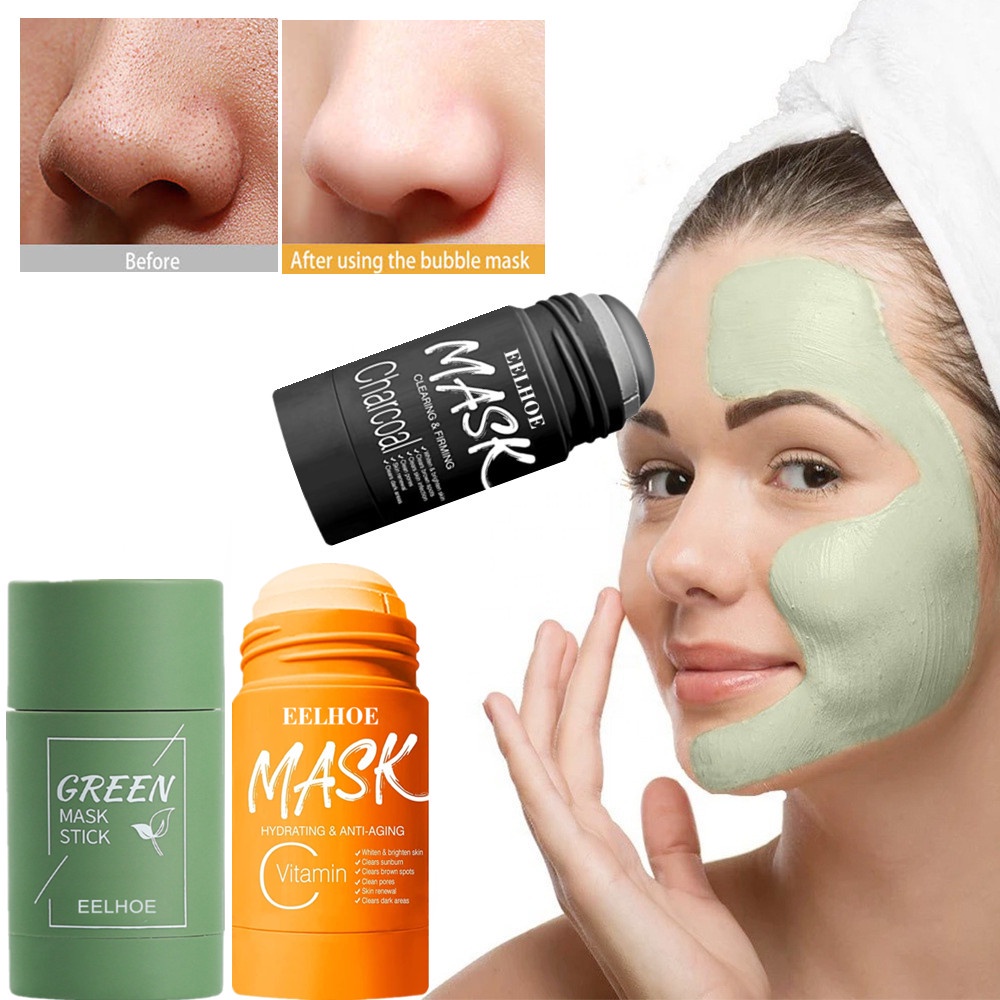 Green Tea ，Bamboo Charcoal,VC，oil Control Solid Mask Cleansing Mask Mud ...