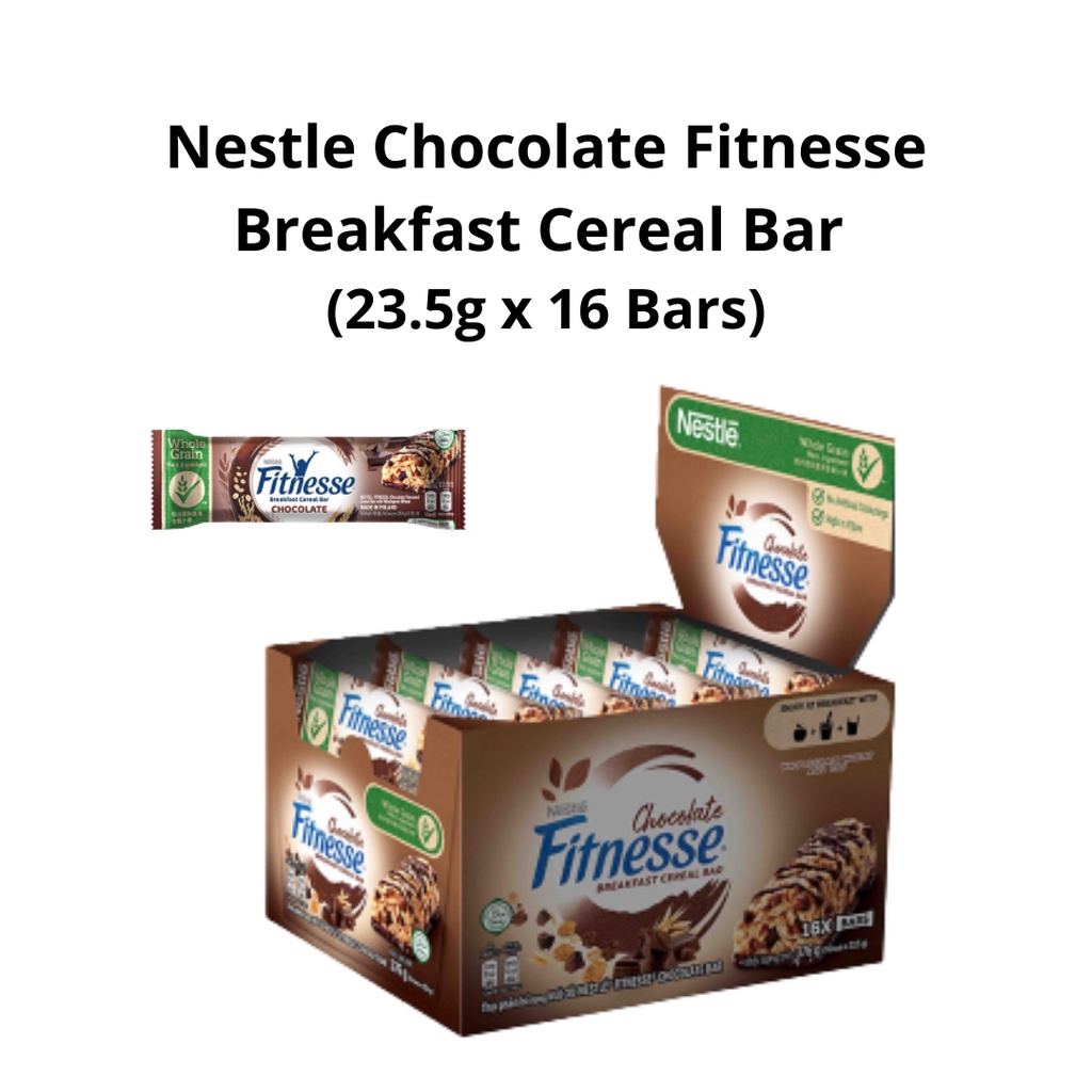 Nestle Chocolate Fitnesse Breakfast Cereal Bar (23.5g x 16 Bars