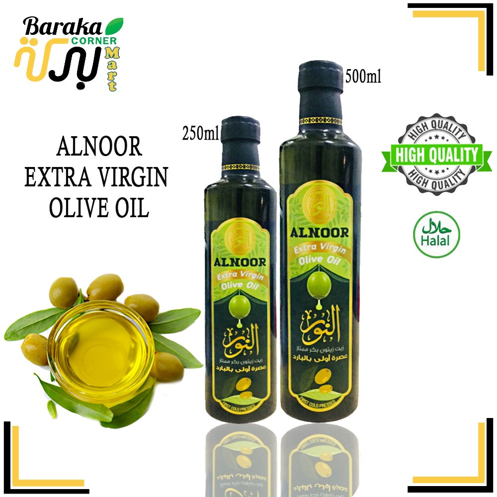 Alnoor Olive Oil Extra Virgin Cold Pressed Minyak Zaitun 250ml - 500ml ...