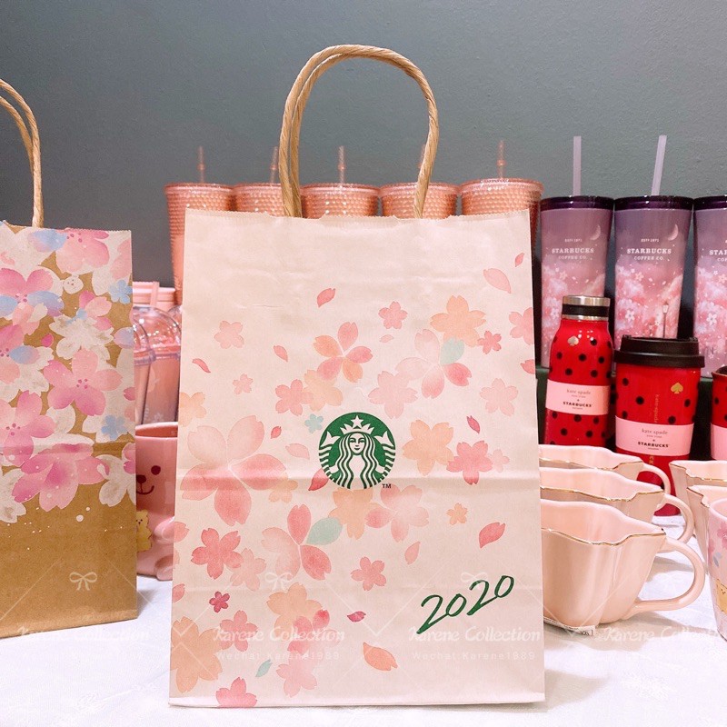 〈Starbucks Japan〉sakura 2019 limited Paper Bag Cherry Blossoms design