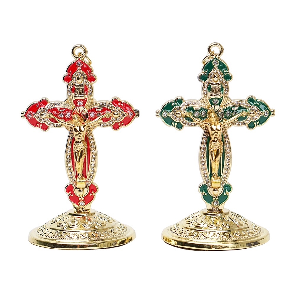 New Permata Classic Catholic Mini Sitting Cross 9 cm Spiritual Souvenir ...