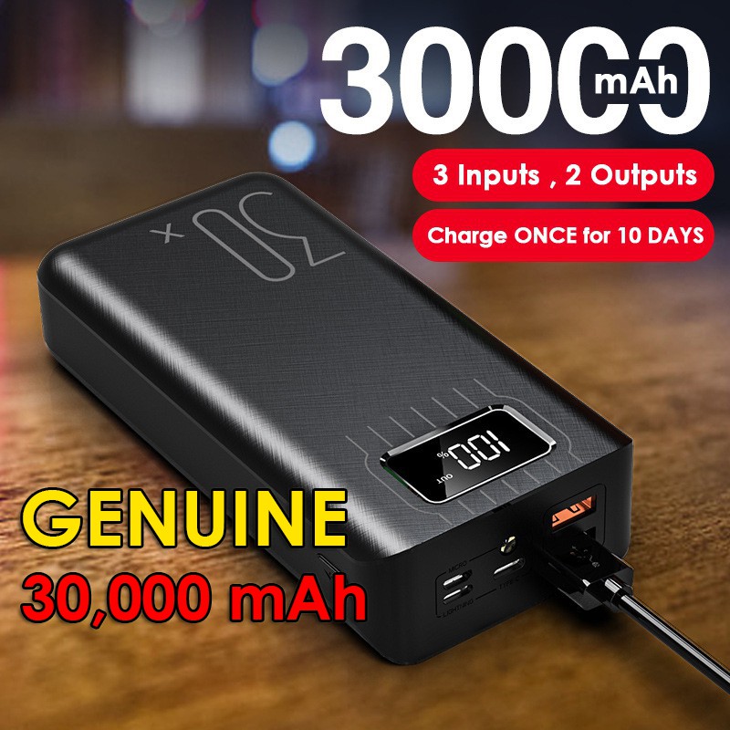 High Capacity 30,000 mAh Power Bank