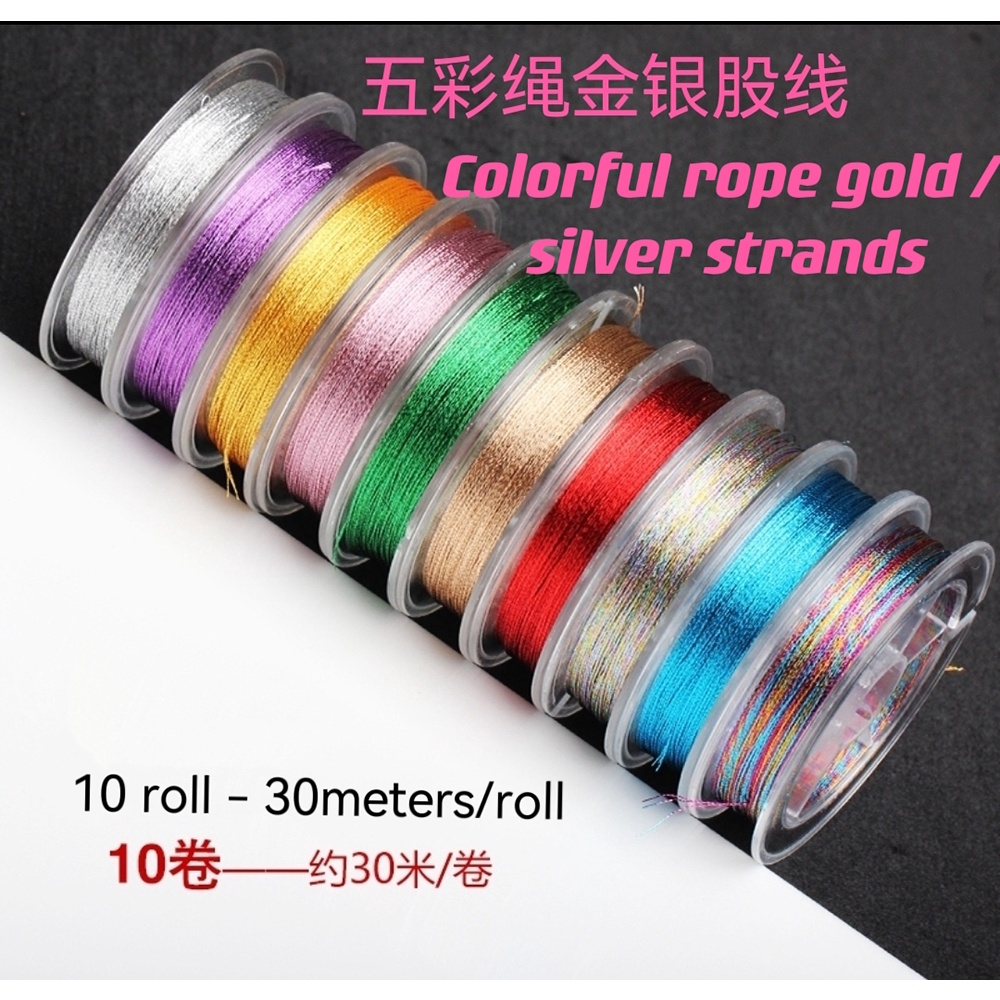 Colorful Rope Gold/Silver Strands Bracelet Braided Rope Hand-wound ...