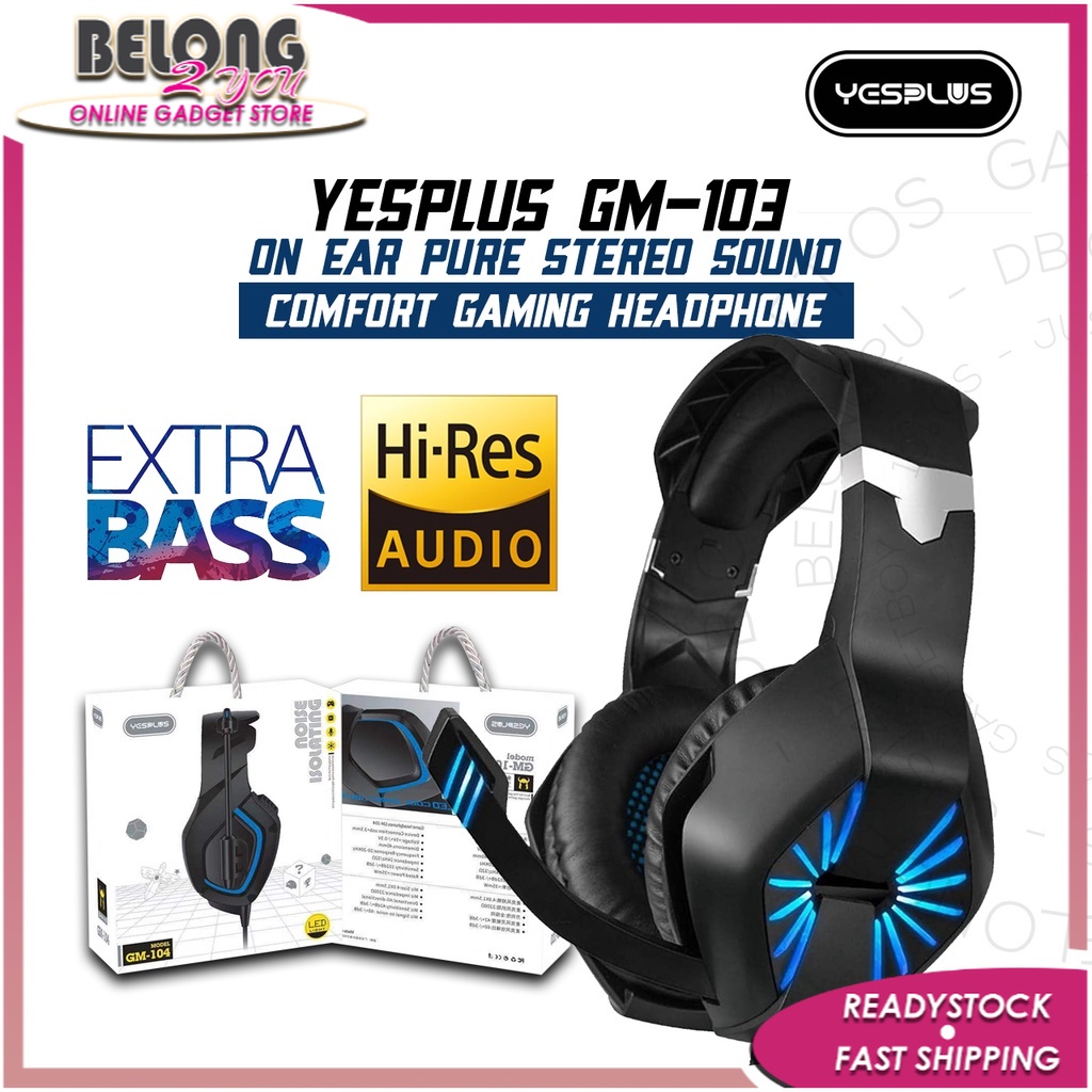 YESPLUS GM-103 LED GAMING HEADSET HIGH SOUND ORIGINAL / MIC / 4D PRUE ...