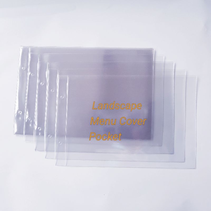A4 Landscape Menu holder Refill/Pocket Top loaded Clear PVC 12pcs