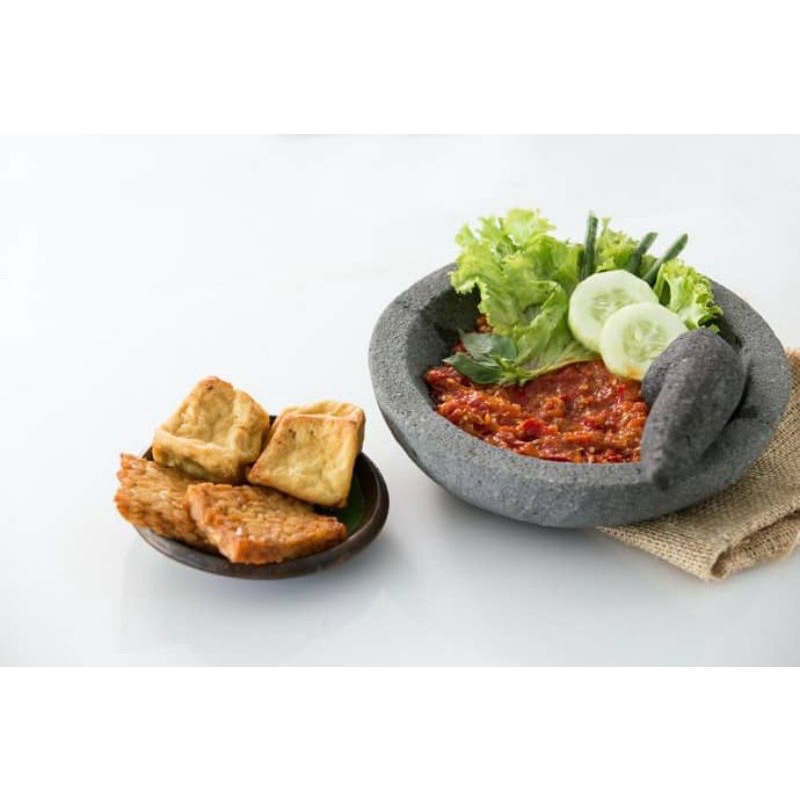 🔥COD🔥20cm COBEK BATU LAVA Handmade Indonesia cobek sambal penyek lesung ...