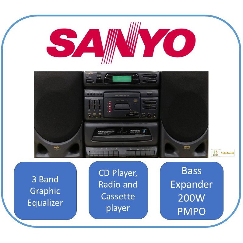 Sanyo Mini Component System CD Radio Cassette Player DCD8 [Made in