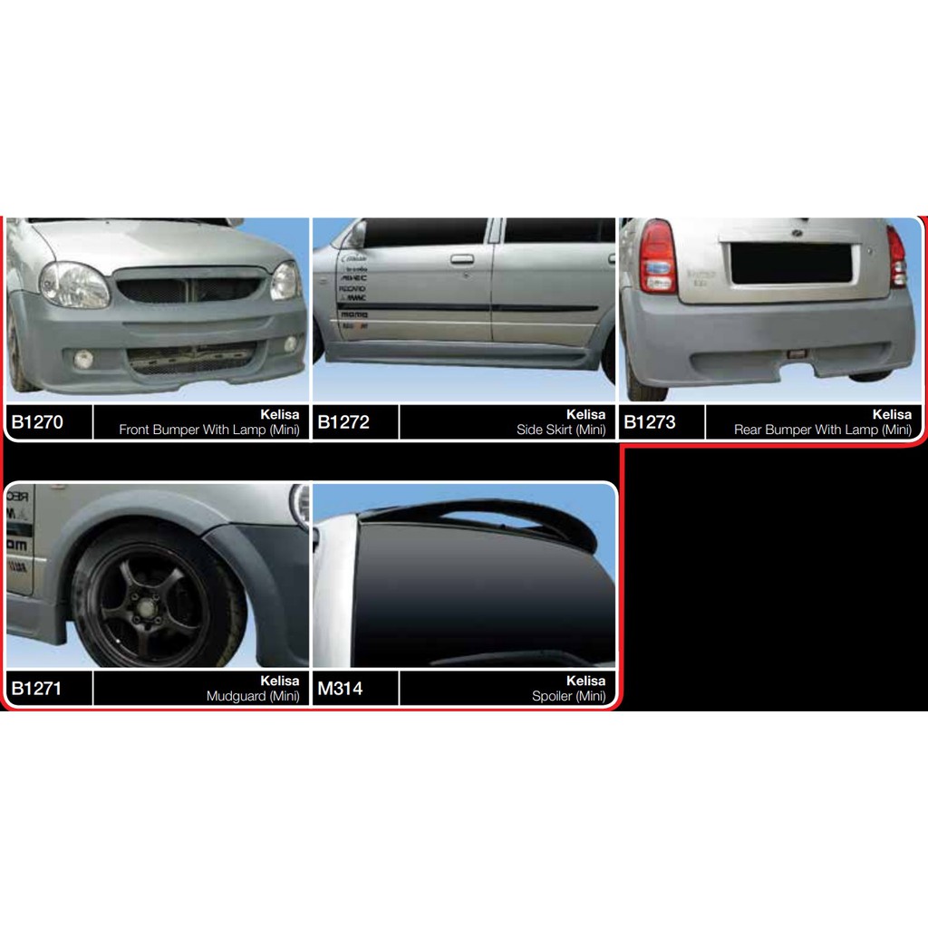 Perodua kelisa Mini cooper style bodykit body kit front side rear