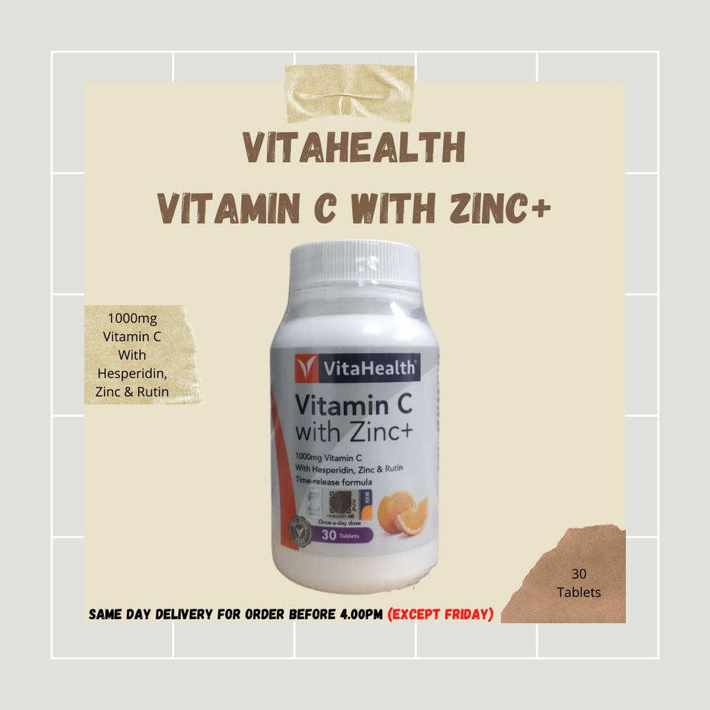 (EXP 04/23) VITAHEALTH VITAMIN C WITH ZINC+ Tablets (30s) Vitamin C