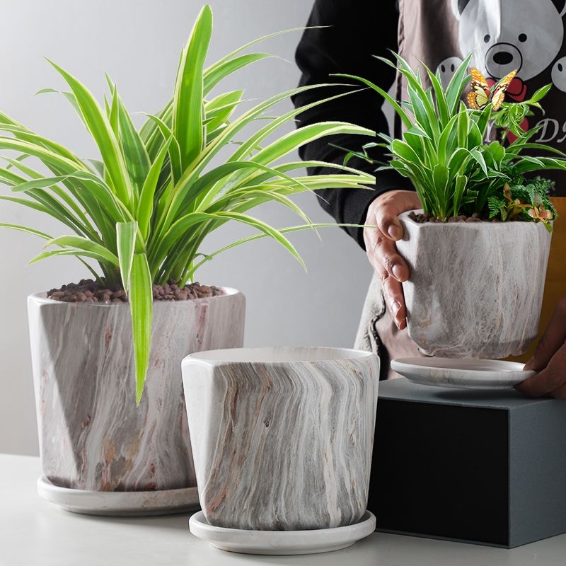 Ceramic Marble Design Flower Pot 🇲🇾 Pasu Seramik / Pasu Bunga / Flower Vase | Shopee Malaysia