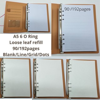 40sheet A5 A6 A7 Loose Leaf Notebook Core Spiral Binder Blank