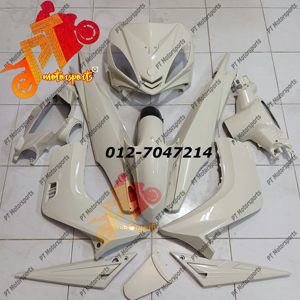 Yamaha Lc V Cover Set Body Set Creamy White Kosong Shopee Malaysia