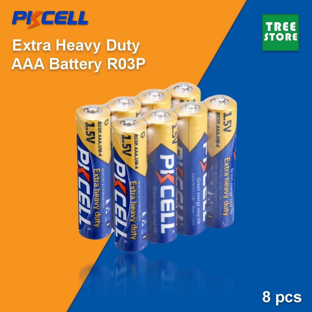 8 Pcs Pkcell Extra Heavy Duty Aaa Battery R03p Triple A High Quality Long Life Battery Pk Cell 1313