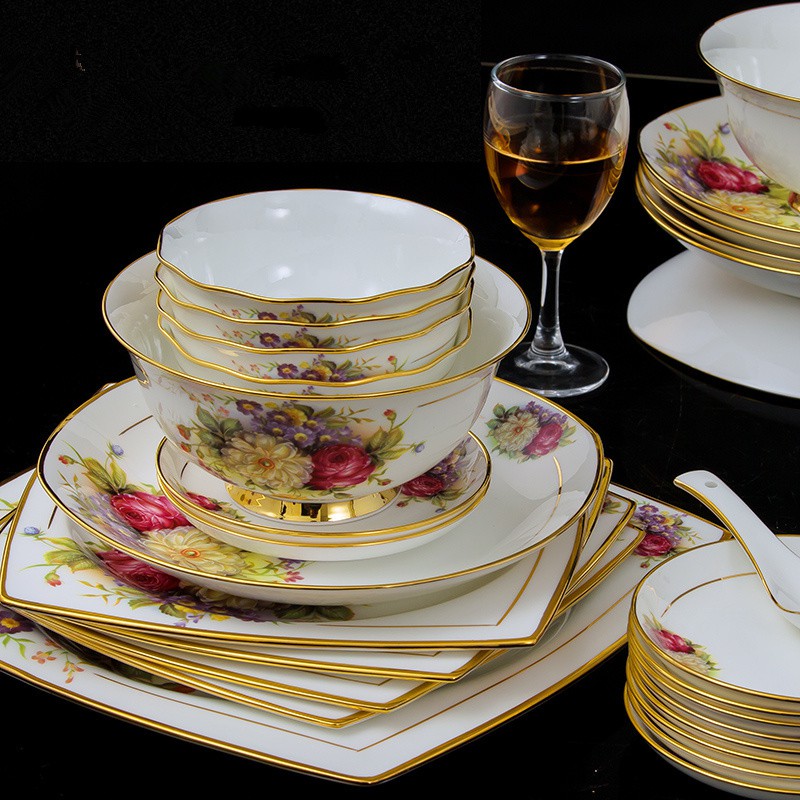 Kitchenware Porcelain Dishware Set Jingdezhen Ceramic Plate Bowl