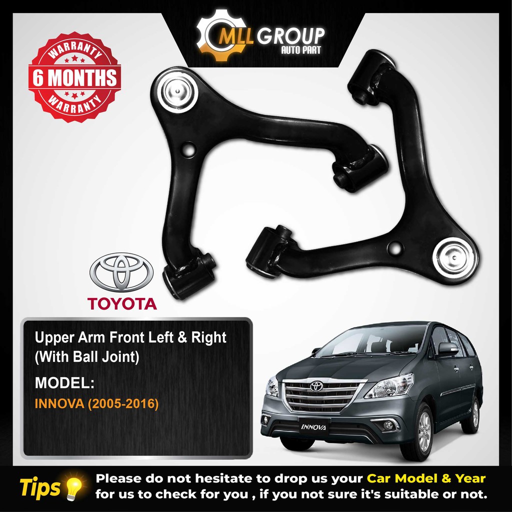 (MLL) TOYOTA INNOVA 2005-2016 UPPER ARM FRONT LEFT & RIGHT - (WITH BALL ...