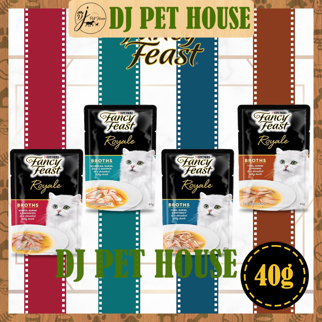 Purina Fancy Feast Royale Broths Pouch Cat Wet Food 40g ( 4 flavors