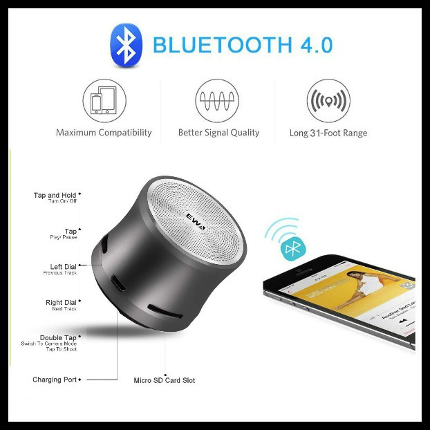 EWA A109 mini Extra BassPortable Wireless Bluetooth Mini Speaker ...