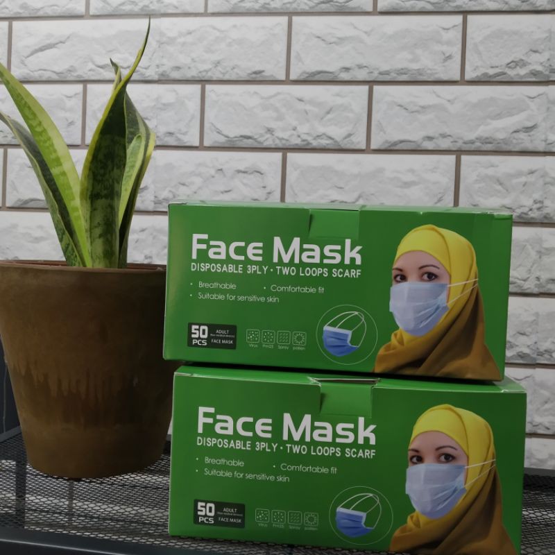 Ready Stock Face Mask 3ply khas untuk muslimah. Tak perlu lagi extender ...