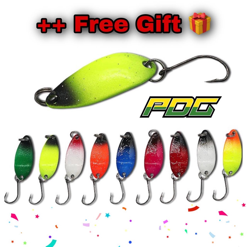 PDG Ultralight Spoon 3g 3cm Micro Spoon Spinner Bait Metal Spoon ...