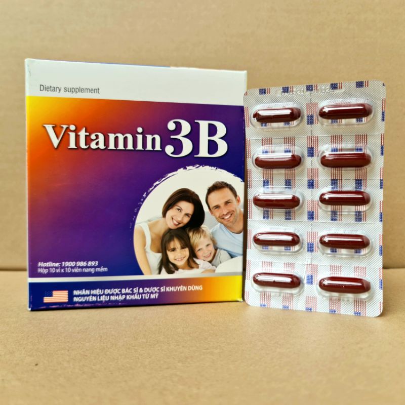 Vitamin 3B Helps Replenish And Prevent Deficiency Vitamins B1, B6, B12 For The Body Box Of 100