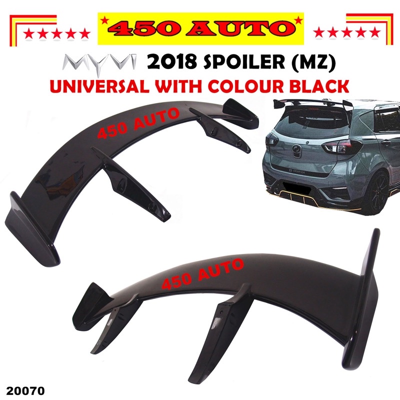 PERODUA MYVI 2018-2021 SPOILER (MZ) UNIVERSAL WITH COLOUR PAINT BLACK ...
