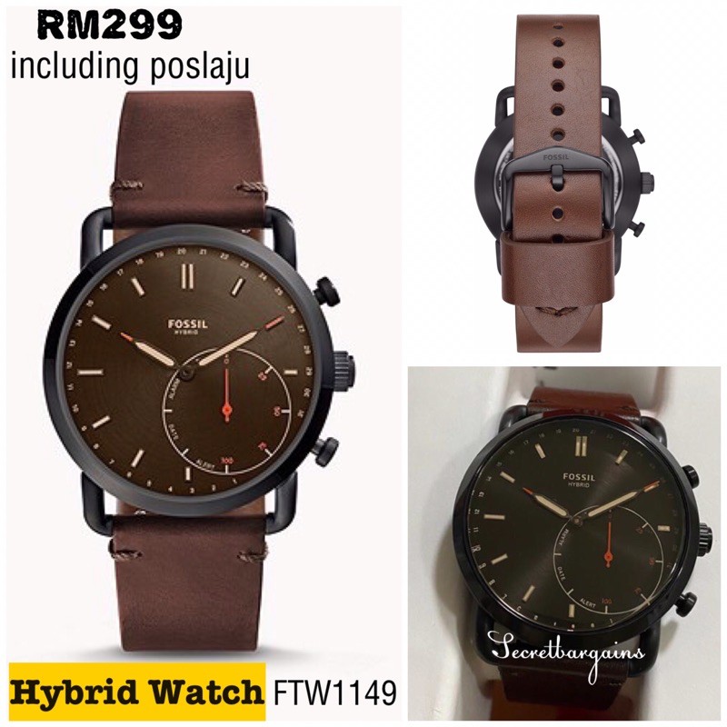 Fossil Hybrid Men s Smartwatch Commuter Dark Brown Leather FTW1149 Shopee Malaysia