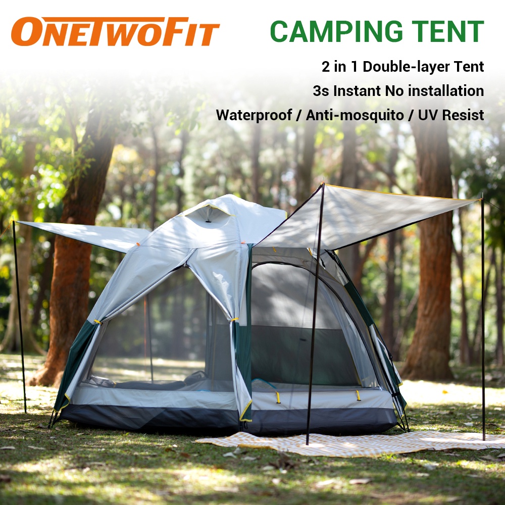doublelayer camping tent with two doors, Waterproof tents