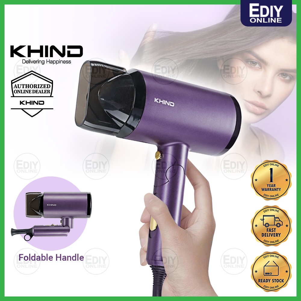 KHIND HD1422 HD1822 Ionizer Ionic Hair Dryer Folding Handle Travel