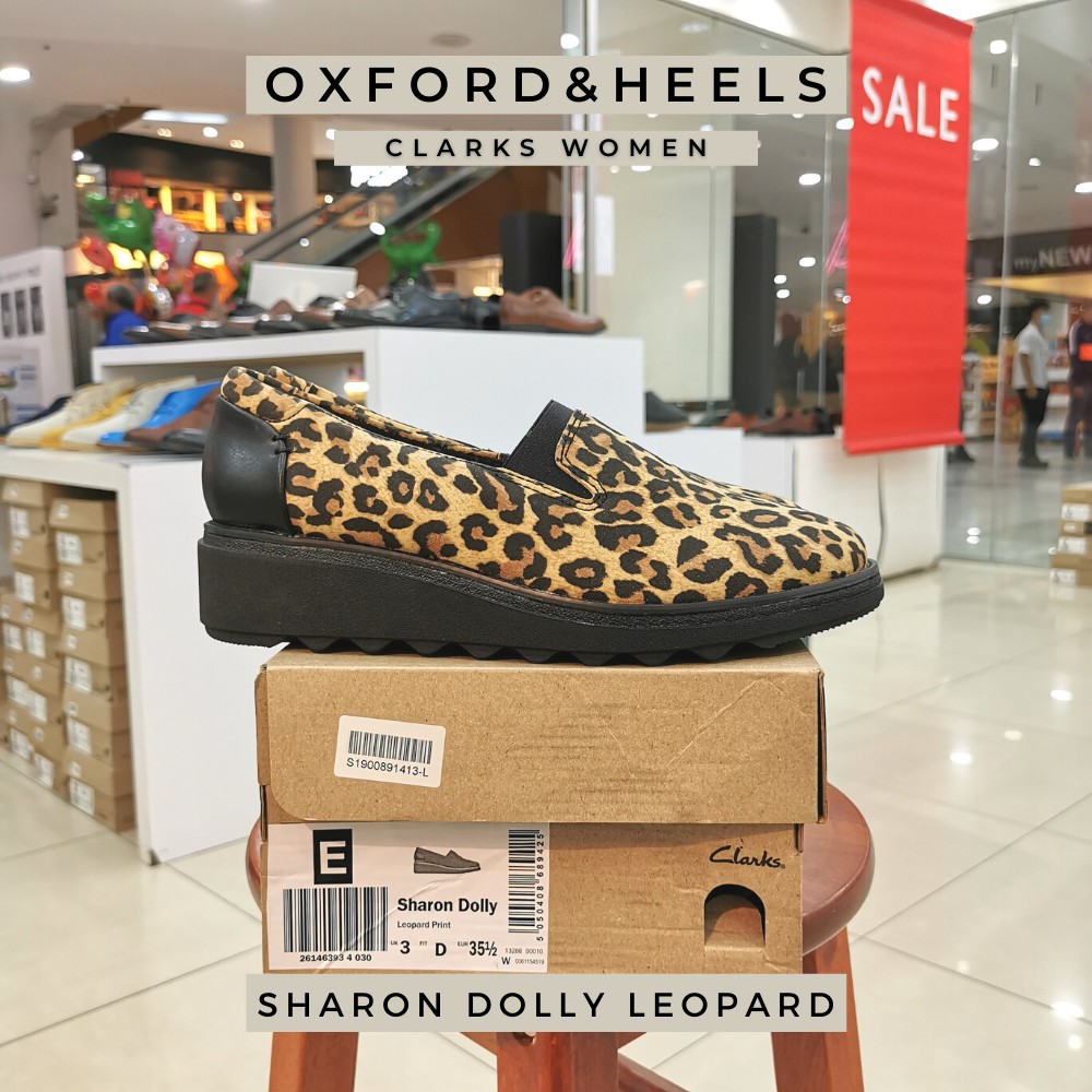 Clarks sharon dolly leopard 2024 print