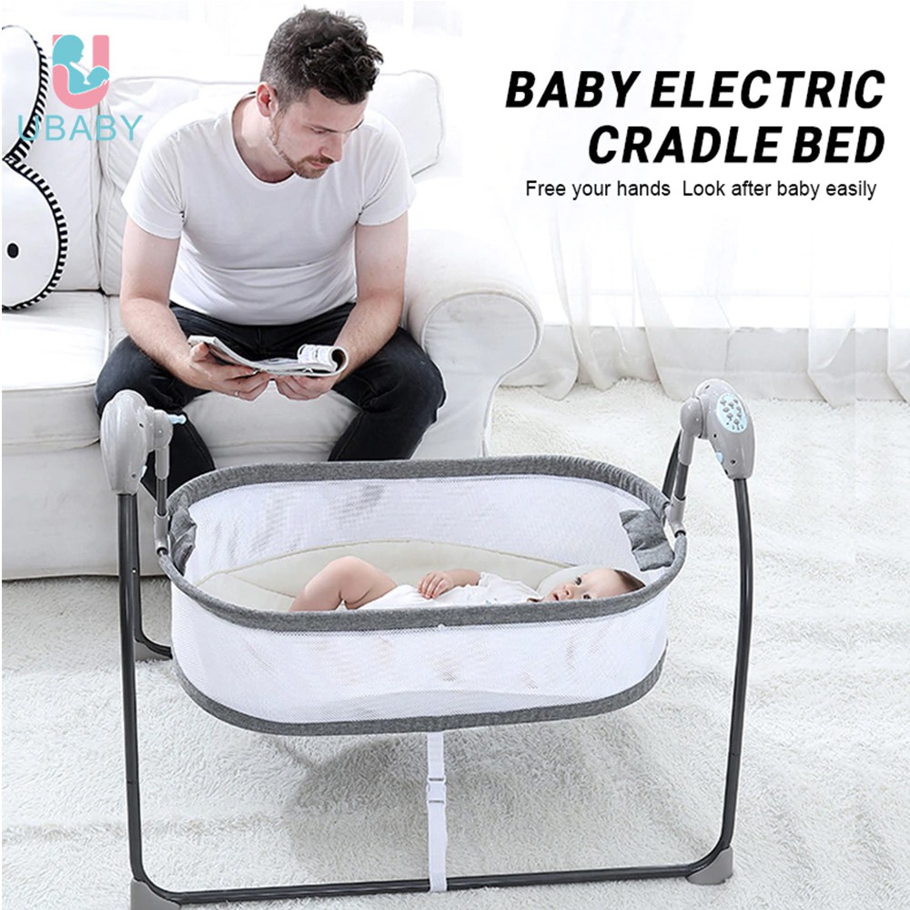 💤SWING BED💤 Electric Baby Bed Cradle Foldable & Bluetooth Music Buaian