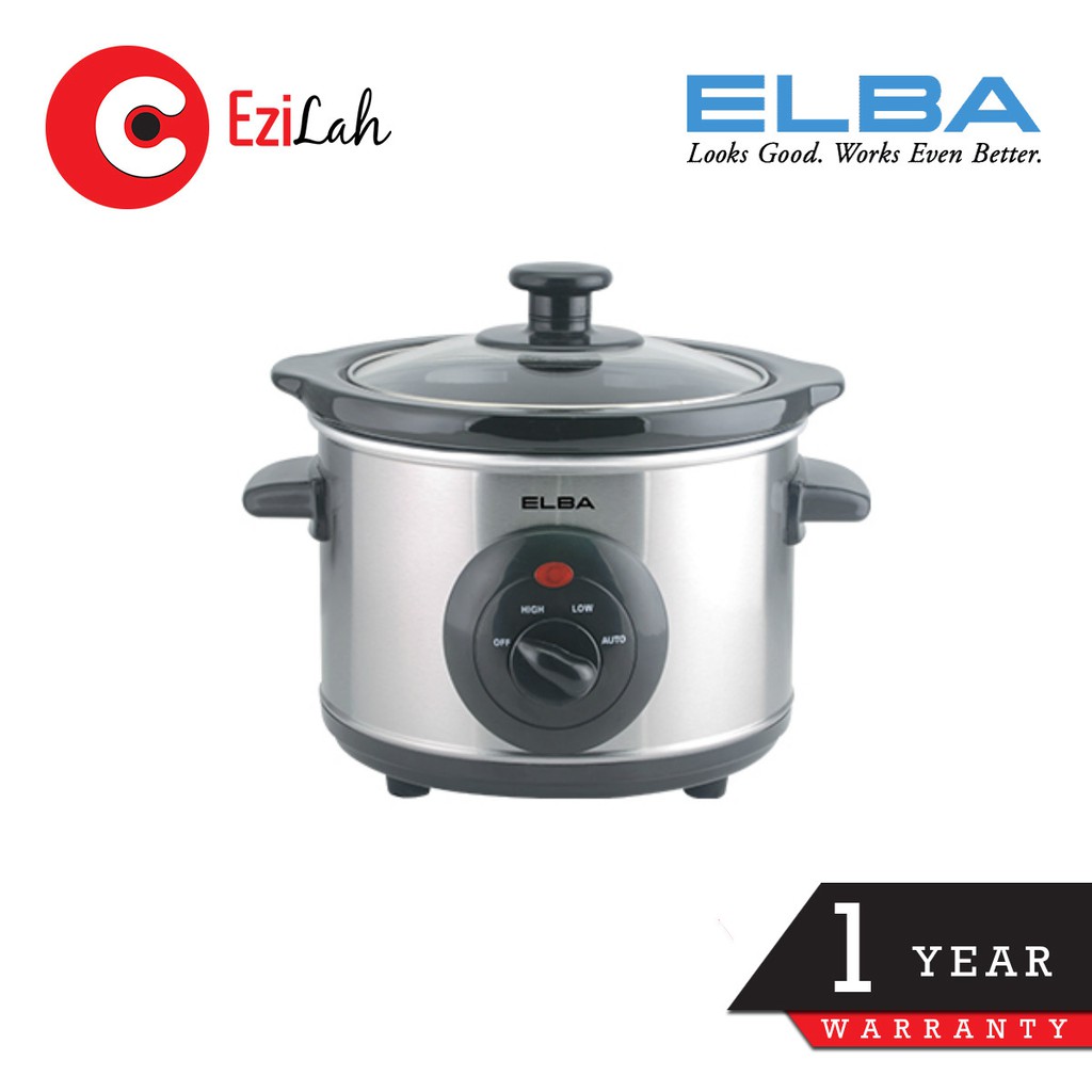 Elba Electric Slow Cooker Stainless Steel (1.5L/120W) ESCD1538(SS