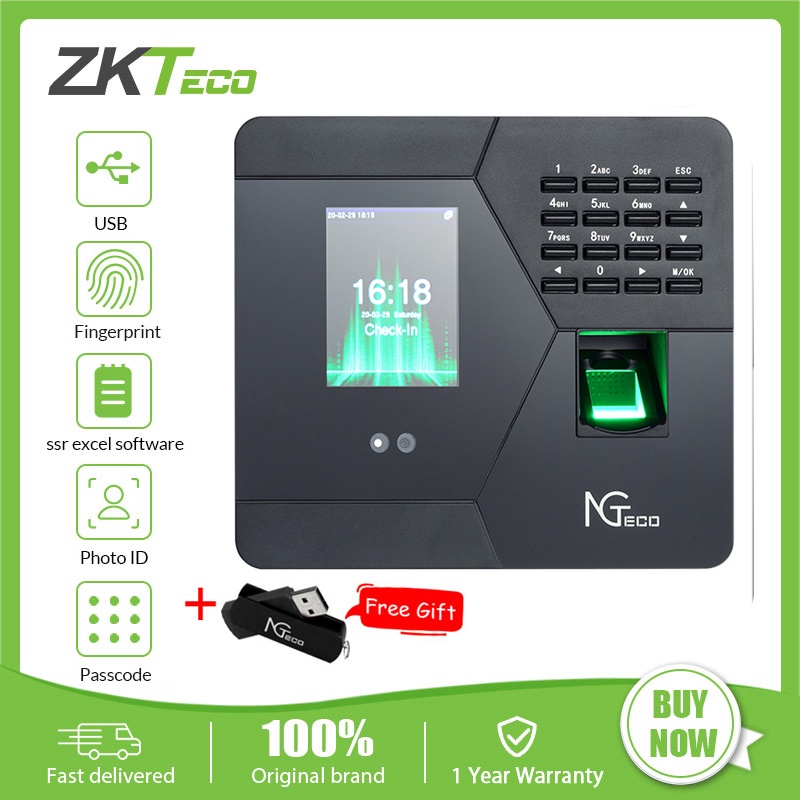 NGTeco Biometric Face Fingerprint Attendance Machine Face ID ...