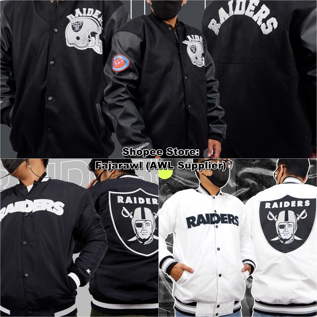 Varsity Jacket NFL TEAM RAIDERS OAKLAND CLUB AMERICAN FOOTBALL FULL Embroidery TAG LABEL STARTER Shopee Malaysia