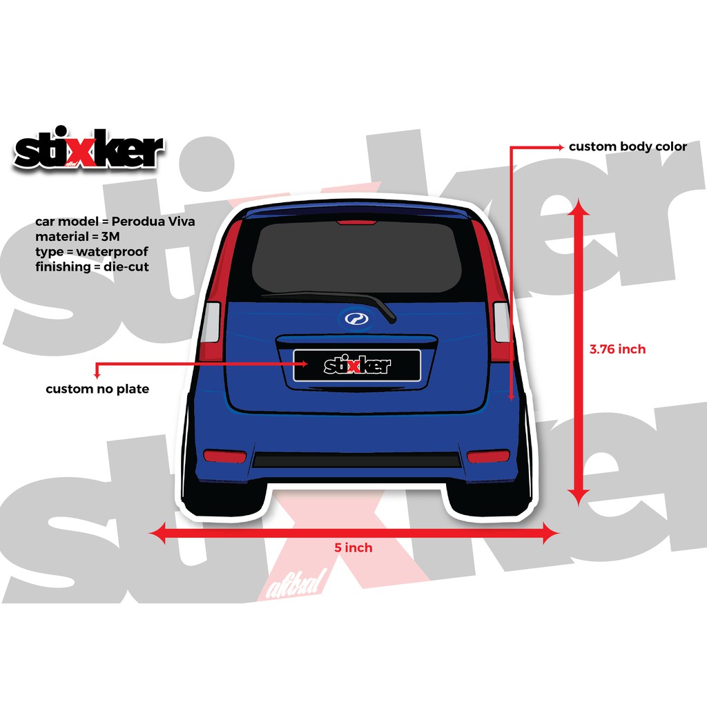 Sticker Belakang Kereta Perodua Viva Shopee Malaysia