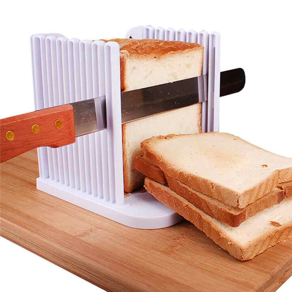 Plastic Bread Slicer for Homemade Bagel Loaf/Toast, Foldable Bread Cutter  Guide, Adjustable Sandwich Slicing Machine (White) 