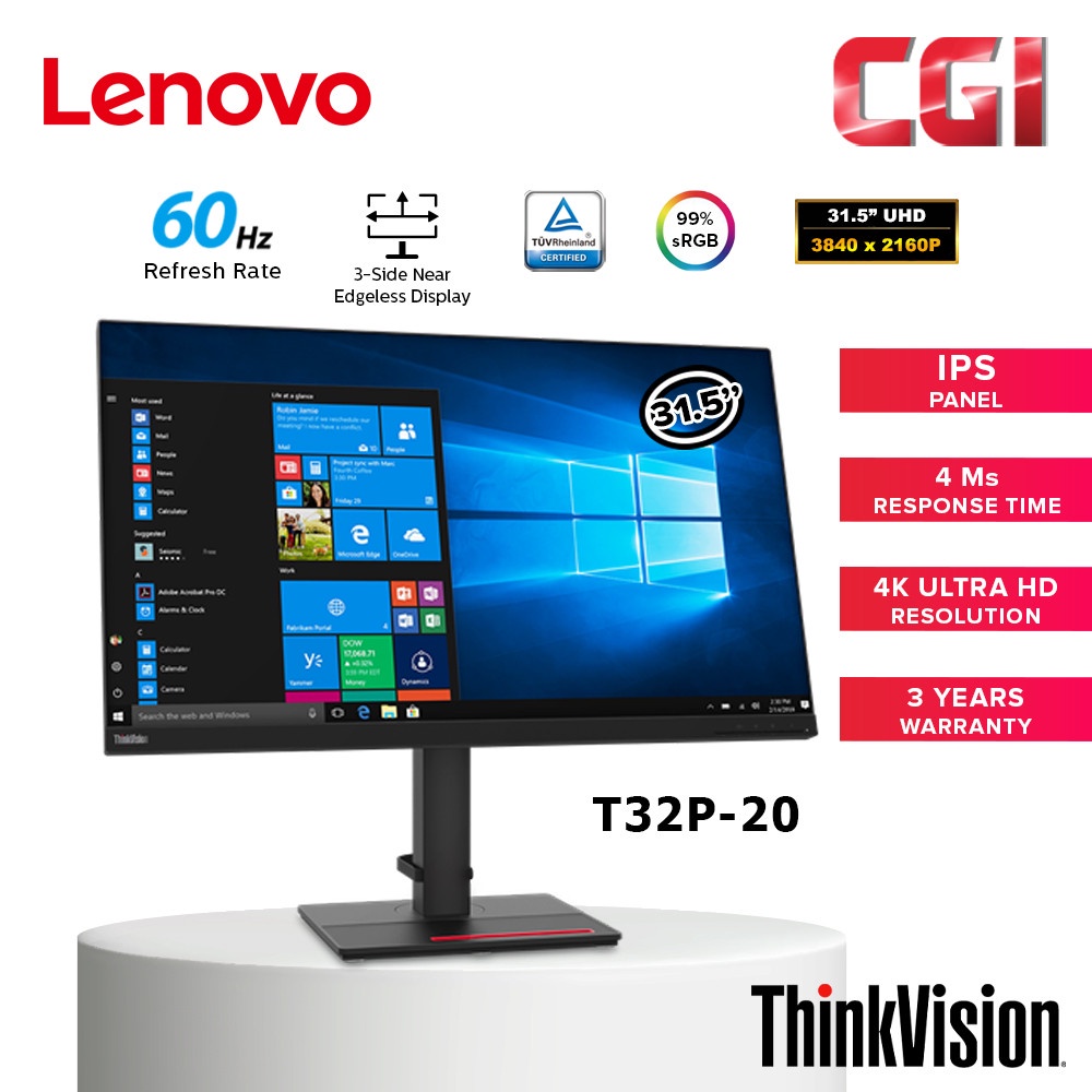 美品】ThinkVision T32p-20 Ultra HD 4Kモニター
