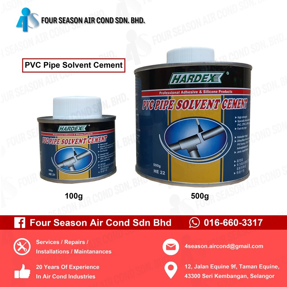 Hardex PVC Pipe Solvent Cement/ PVC Gum for PVC Pipe | Shopee Malaysia
