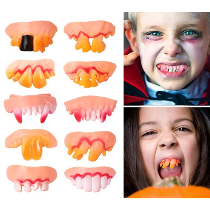Funny dentures vampire teeth zombie front teeth buck teeth funny tricky