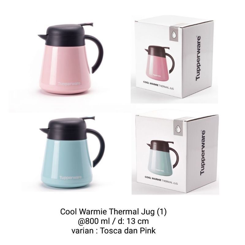 Tupperware Cool Warmie Bouteille isotherme Bleu menthe 0,8 l