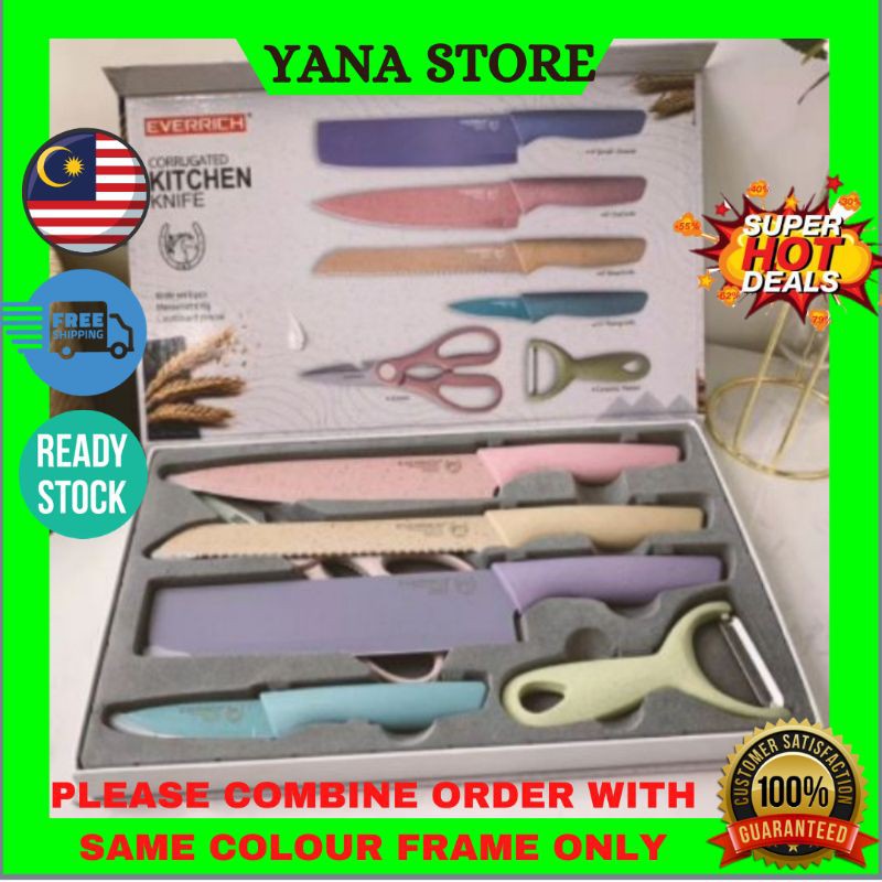 🔥READY STOCK🔥🌸Original Everrich Kitchen Knife Set 6 PCS Shopee Malaysia