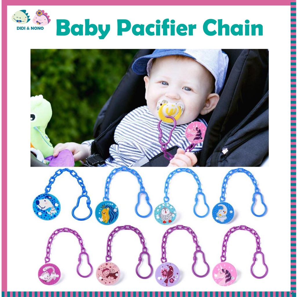 Baby Pacifier Chain Cartoon Animal Feeding Safe Soother Teether Clips ...