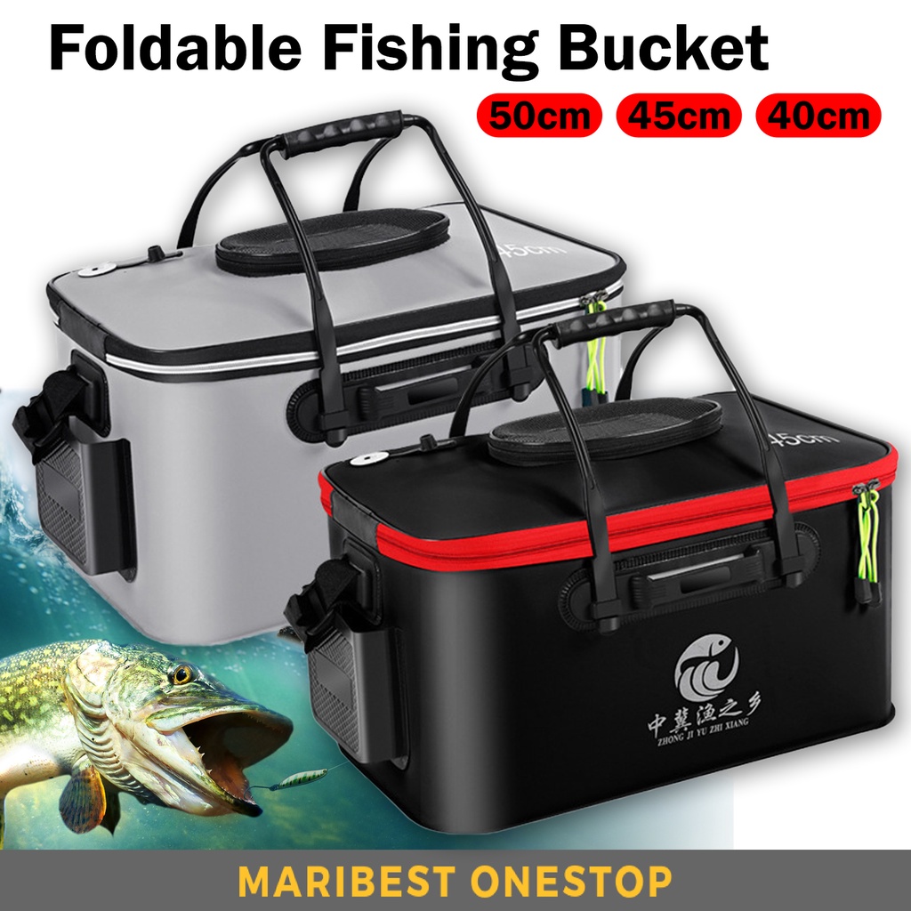 Fishing Bucket Kotak Pancing Foldable Fishing Box Pancing Murah Fishing Bag  Waterproof Fishing EVA Bag Fish Bucket