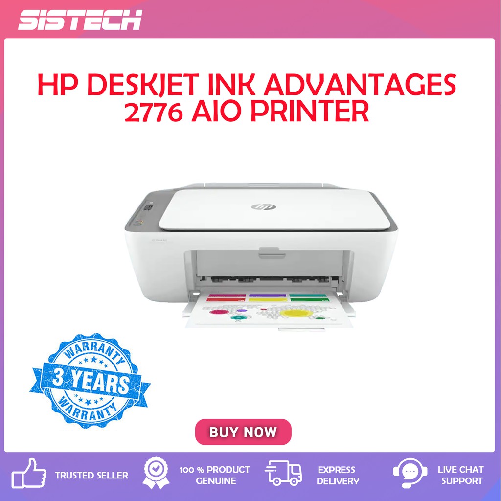 HP DeskJet Ink Advantage 2776 AIO Printer (Print, Scan, Copy, Mobile ...