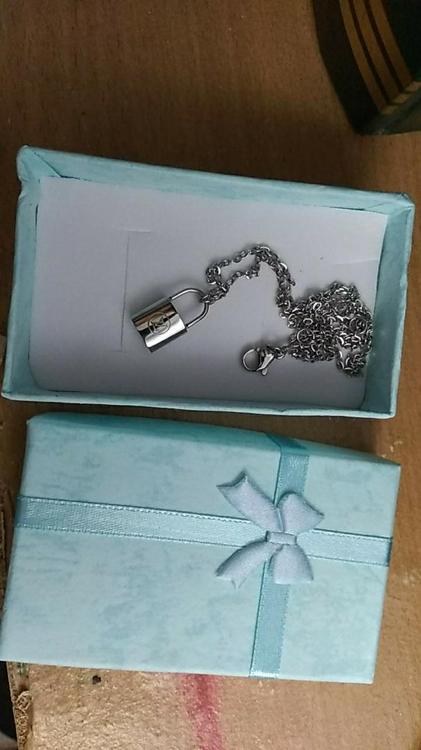 Louis Vuitton Lockit Pendant Necklace Sterling Silver Silver 17865592