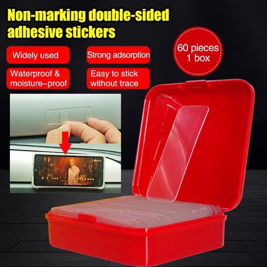 60pcs 1box Non-marking Double-sided Adhesive Stickers Traceless Double ...