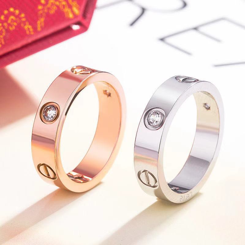 Titanium steel eternal ring diamond fashion couple ring women for