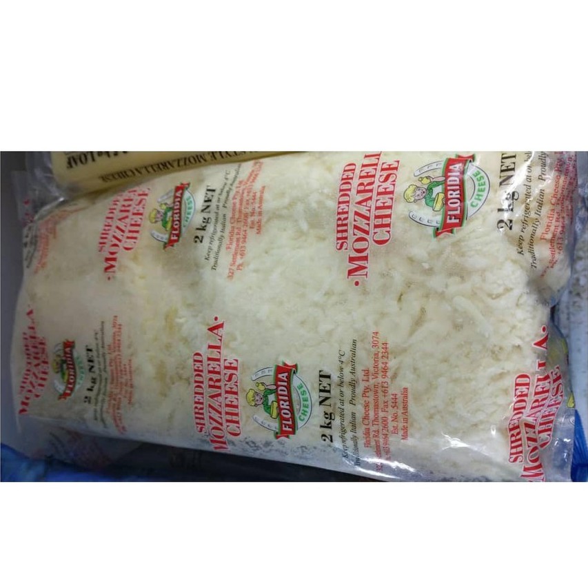 Floridia Premium Mozzarella Cheese Block Shredded 2Kg FROZEN HALAL Arla ...