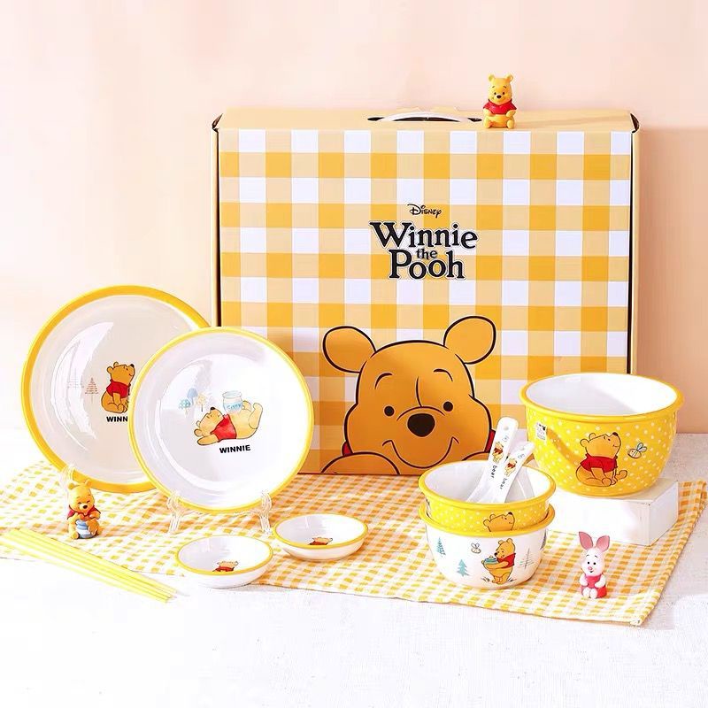 【Ready Stock】11pcs Set Disney Tableware Pooh Mickey Minnie Bowl Plate ...